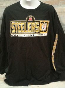 Black steelers NFL shirt.
